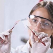 Scientific showing a piece of graphene.